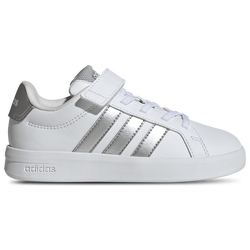 Pre School Shoes - adidas Grand Court 3.0 - Cloud White-Silver Metallic