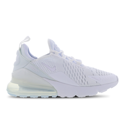 Grade School Shoes - Nike Air Max 270 - White-White-Metalic Silver