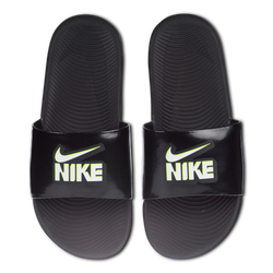 Grade School Flip-Flops and Sandals - Nike Kawa - Black-White-Volt