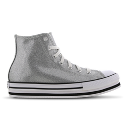 Grade School Shoes - Converse Chuck Taylor All Star Platform - Silver-White-Black