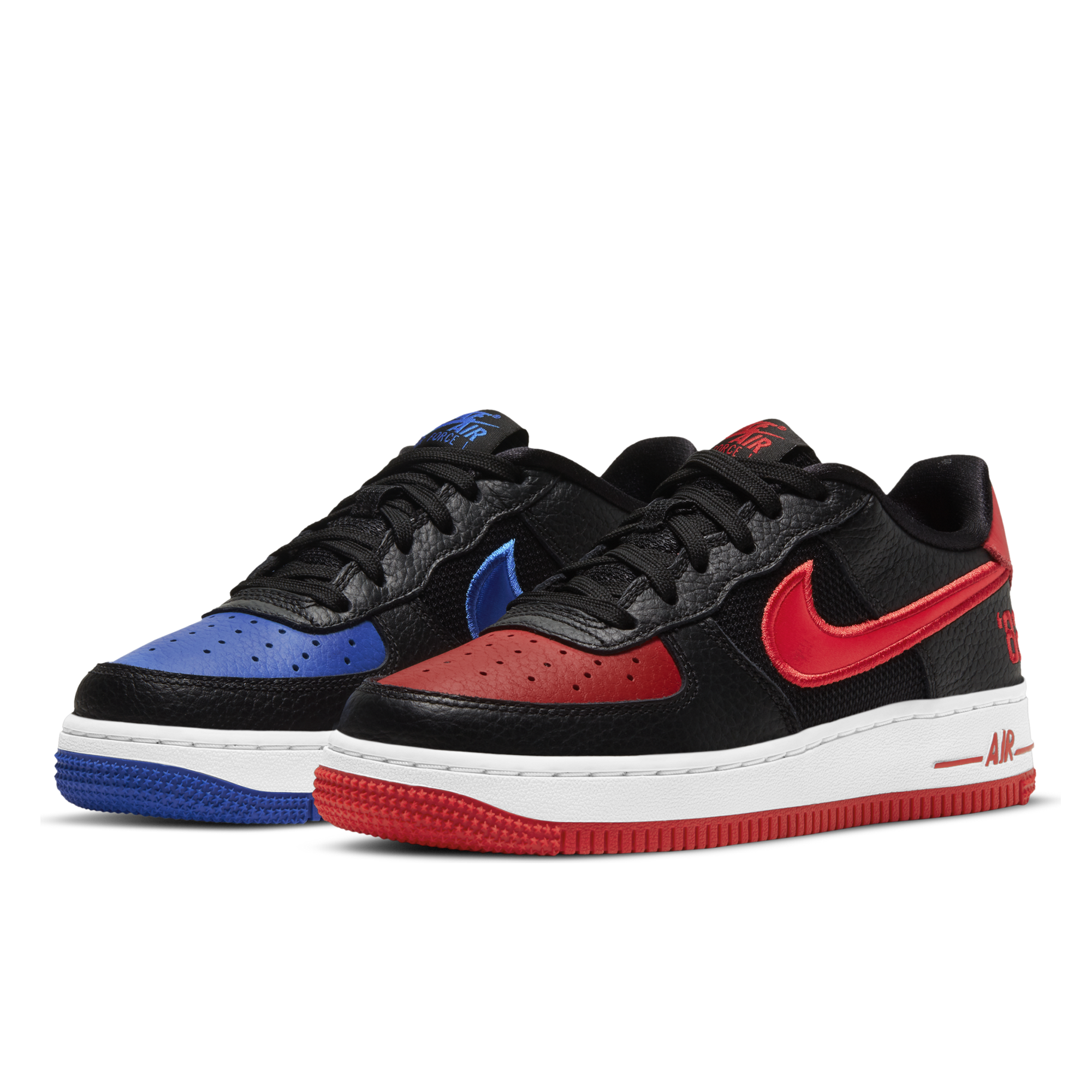 red and black nike air force 1 lv8 high tops