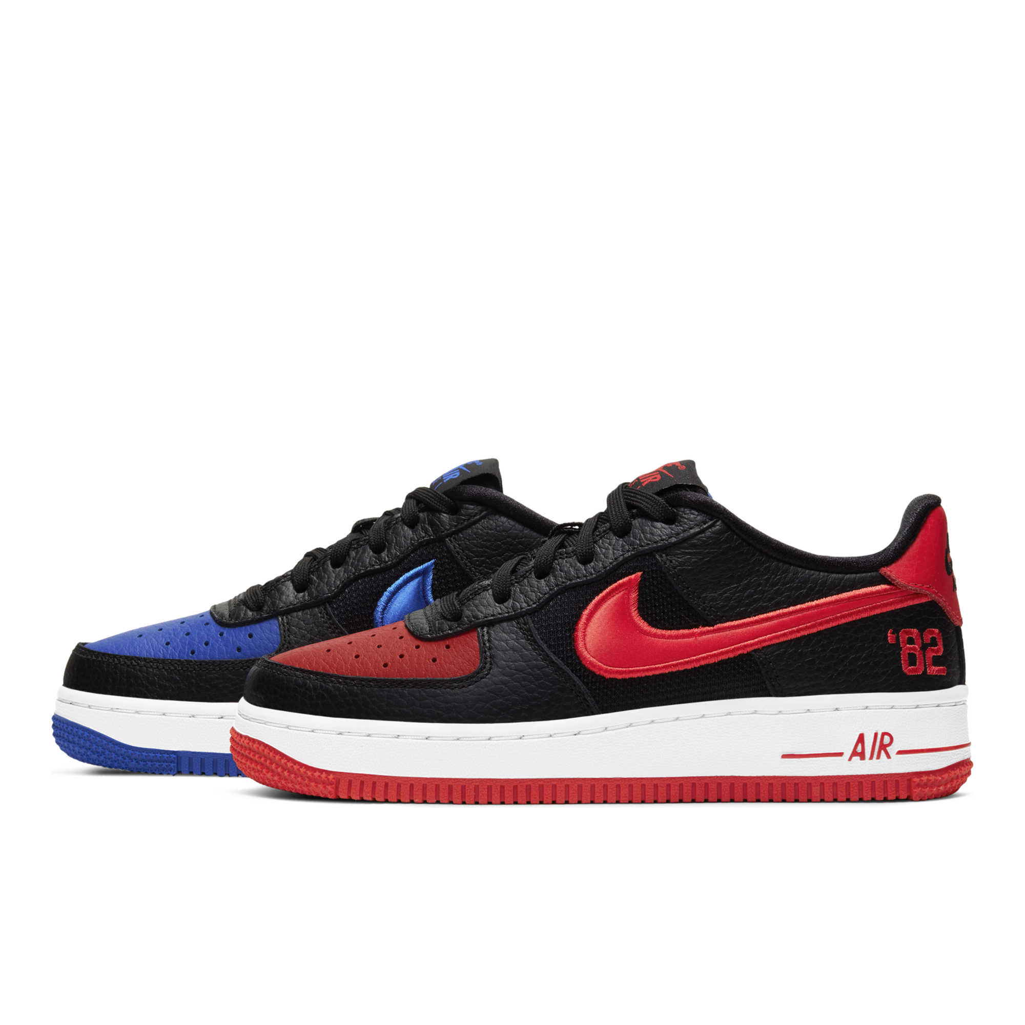 red and black nike air force 1 lv8 high tops