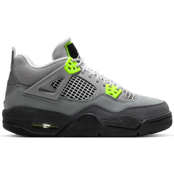Grade School Shoes - Jordan 4 Retro - Cool Grey-Volt-Wolf Grey
