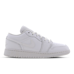 Grade School Shoes - Jordan 1 Low - White-White-White