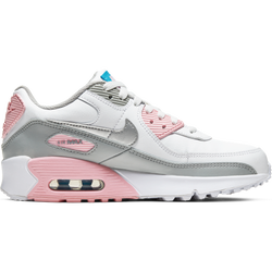 Grade School Shoes - Nike Air Max 90 - Lt Smoke Grey-White-Pink