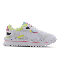 Grade School Shoes - Puma Street Rider - White-White-Soft Fluo Yellow