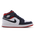Jordan 1 Mid - Grade School Shoes White-Red-Midnight Navy