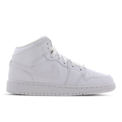Grade School Shoes - Jordan 1 Mid - White-White