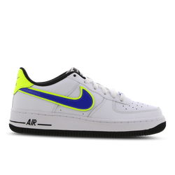 Grade School Shoes - Nike Air Force 1 - White-Blue-Volt