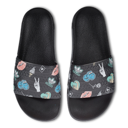 Grade School Flip-Flops and Sandals - adidas Adilette - Core Black-Core Black-Core Black