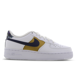 Scuola elementare e media Scarpe - Nike Air Force 1 - White-Blue Void-Metallic Gold