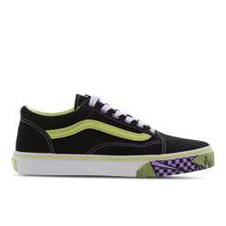 Grade School Shoes - Vans Old Skool - Black-Green