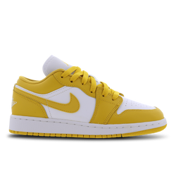 Grade School Shoes - Jordan 1 Low - White-Pollen