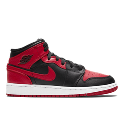 Grade School Shoes - Nike Air Jordan 1 Mid - Black-Gym Red-White