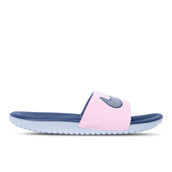 Grade School Flip-Flops and Sandals - Nike Kawa - Pink Glaze-Mtlc Silver-Midnght Navy