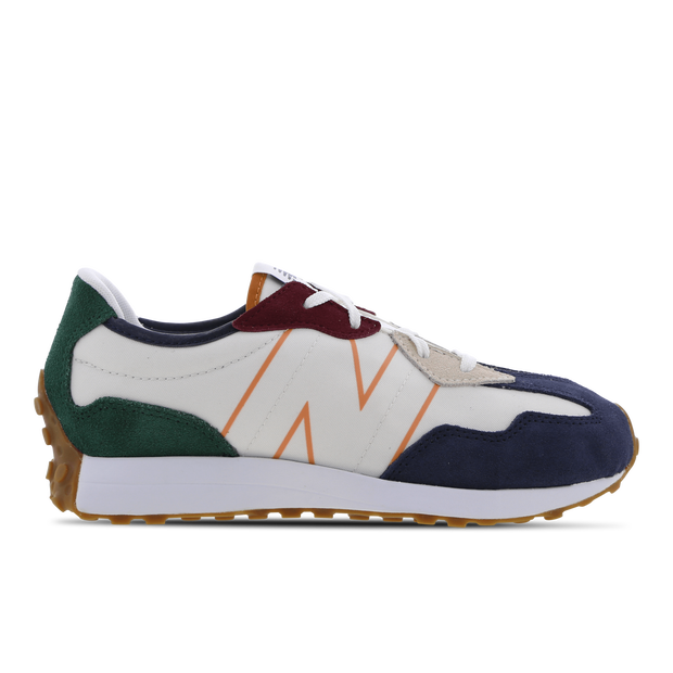 New Balance 327 - Boys' Grade School Running Shoes - White / Indigo / Green - GS327HH1