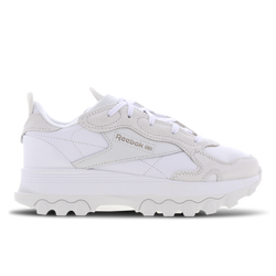 Grade School Shoes - Reebok Cardi B Classic Leather - White-Grey-Gold