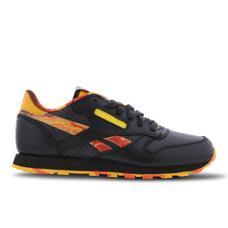 Grade School Shoes - Reebok Classic Leather - Black-Orange