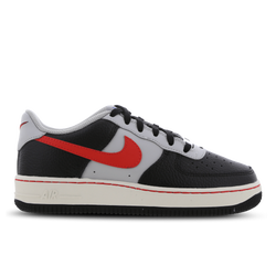 Grade School Shoes - Nike Air Force 1 Low - Black-Chile Red-Grey Fog