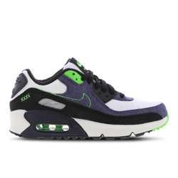 Grade School Shoes - Nike Air Max 90 Leather Emerald - Obsidian-Scream Green-Summit White