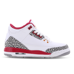 Grade School Shoes - Jordan 3 Retro - White-Lt Curry-Cardinal Red