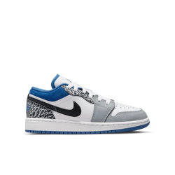 Primaire-College Chaussures - Jordan 1 Low - White-Dk Marina Blue-Black