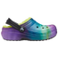 Crocs Classic Lined Clog - Pre School Flip-Flops and Sandals Black-Lime Punch
