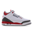 Jordan 3 Retro - Grundschule Schuhe White-Fire Red-Black