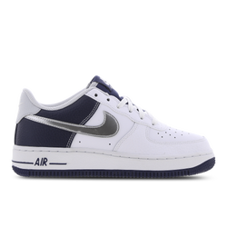 Grundschule Schuhe - Nike Air Force 1 Low - White-Metallic Silver-Midnight