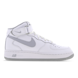 Grade School Shoes - Nike Air Force 1 Mid - White-Wolf Grey-White