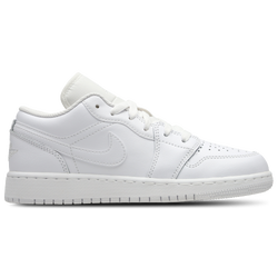 Grade School Shoes - Jordan 1 Low - White-White-White