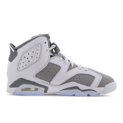 Grade School Shoes - Jordan Retro 6 - White-Med Grey-Cool Grey