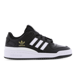 Grade School Shoes - adidas Originals Forum Low - Core Black-Ftwr White-Gold Metallic