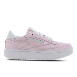 Grade School Shoes - Reebok Club C Double - Porcelain Pink-White-Silver Met