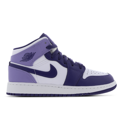 Grade School Shoes - Jordan 1 Mid - Sky J Purple-Sky J Purple-Whit