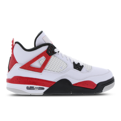 Grade School Shoes - Jordan 4 Retro - White-Fire Red-Black
