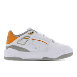 Grade School Shoes - Puma Slipstream - White-Pumpkin Pie-Concrete Gray
