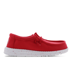 Primaire-College Chaussures - HEYDUDE Wally Youth Slub Canvas - Red-Red