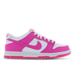 Grade School Shoes - Nike Dunk Low - White-Laser Fuchsia