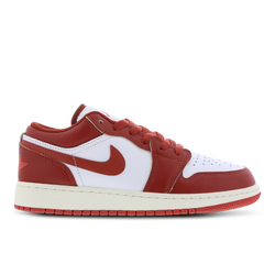 Grade School Shoes - Jordan 1 Low - White-Dune Red-Lobster