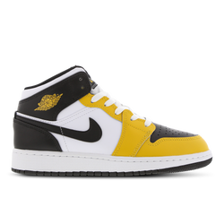 Grade School Shoes - Jordan 1 Mid - Yellow Ochre-Black-White