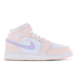 Grade School Shoes - Jordan 1 Mid - Pink Wash-Violet Frost-White