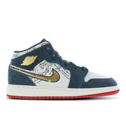 Primaria y colegio Zapatillas - Jordan 1 Mid - Armory Navy-Mtlc Gold