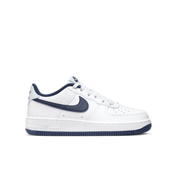 Grade School Shoes - Nike Air Force 1 - White-Midnight Navy-Football Grey