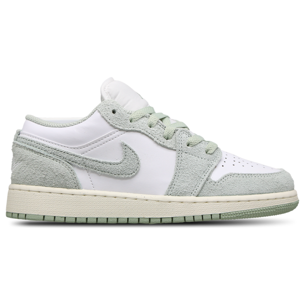 Air Jordan 1 Low SE GS Sneakers in White/Seafoam/Sail - FN9137-131