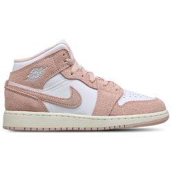 Grade School Shoes - Jordan 1 Mid - White-Legend Pink-Sail