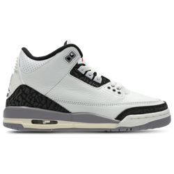 Grade School Shoes - Jordan 3 Retro - Summit White-Fire Red-Cement Grey