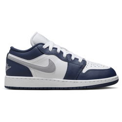 Grundschule Schuhe - Jordan Aj1 Low - White-Wolf Grey-Midnight Navy