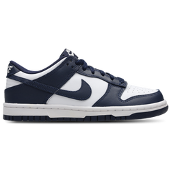 Grade School Shoes - Nike Dunk Low - White-Midnight Navy-White