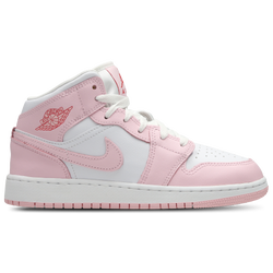 Grade School Shoes - Jordan Aj1 Mid - Pink Foam-White-Fire Red